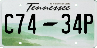TN license plate C7434P