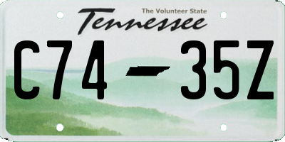 TN license plate C7435Z