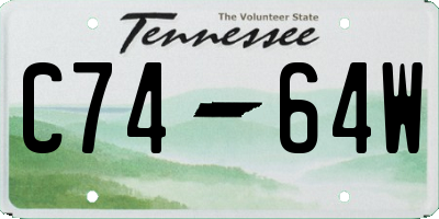 TN license plate C7464W