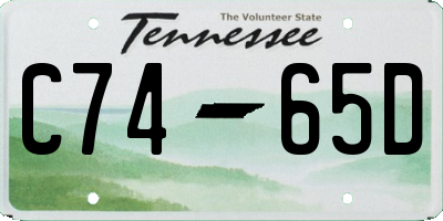 TN license plate C7465D