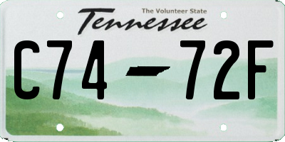 TN license plate C7472F