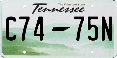 TN license plate C7475N