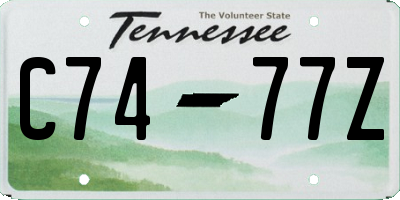 TN license plate C7477Z