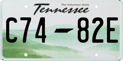 TN license plate C7482E