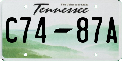 TN license plate C7487A