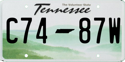 TN license plate C7487W