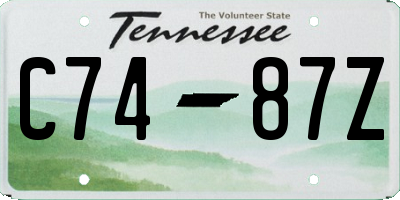 TN license plate C7487Z