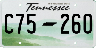 TN license plate C7526O