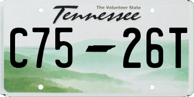 TN license plate C7526T