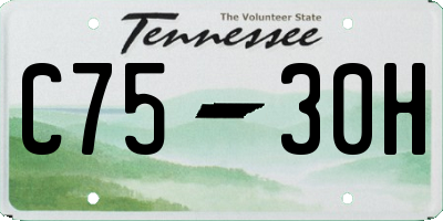 TN license plate C7530H
