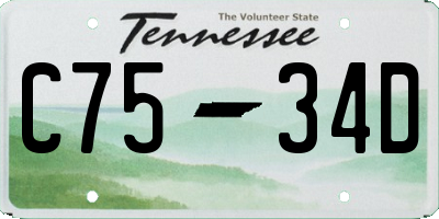 TN license plate C7534D