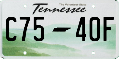 TN license plate C7540F