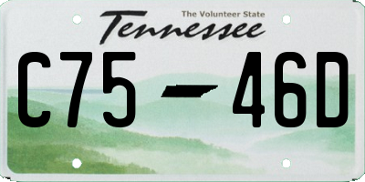 TN license plate C7546D