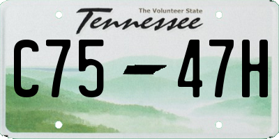 TN license plate C7547H