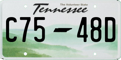 TN license plate C7548D