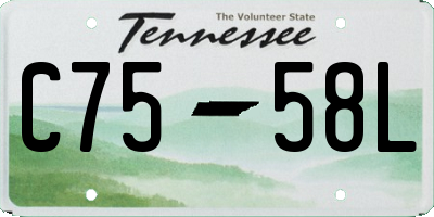TN license plate C7558L