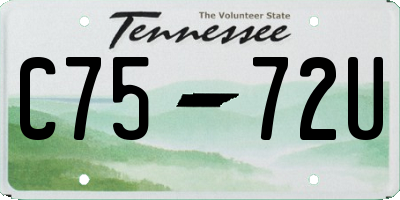 TN license plate C7572U