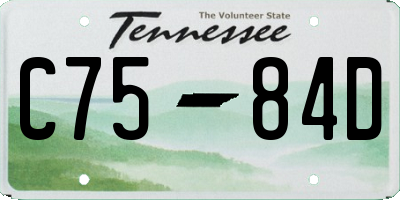 TN license plate C7584D