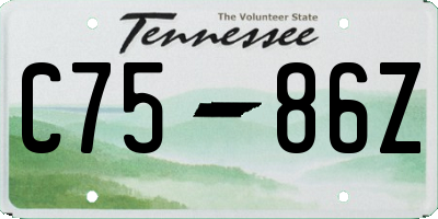 TN license plate C7586Z