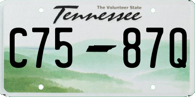 TN license plate C7587Q