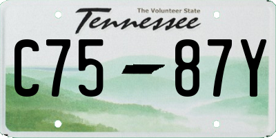 TN license plate C7587Y