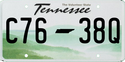 TN license plate C7638Q