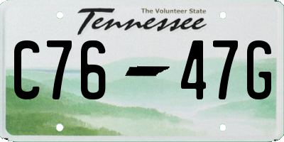 TN license plate C7647G