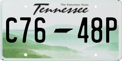 TN license plate C7648P