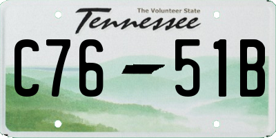 TN license plate C7651B