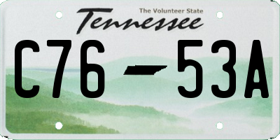 TN license plate C7653A