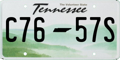 TN license plate C7657S