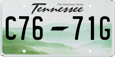 TN license plate C7671G