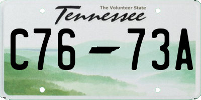TN license plate C7673A
