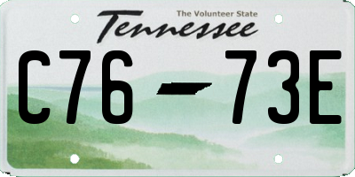 TN license plate C7673E