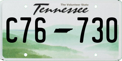 TN license plate C7673O