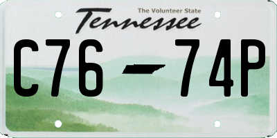 TN license plate C7674P
