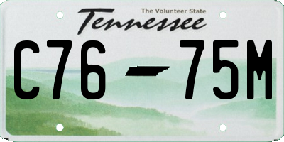 TN license plate C7675M