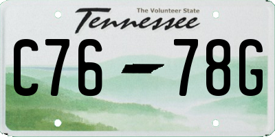 TN license plate C7678G