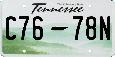 TN license plate C7678N