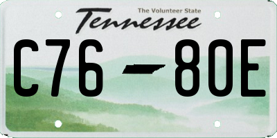 TN license plate C7680E