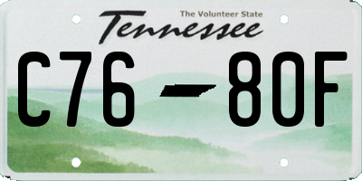 TN license plate C7680F