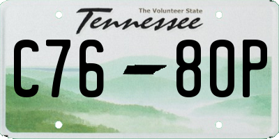 TN license plate C7680P