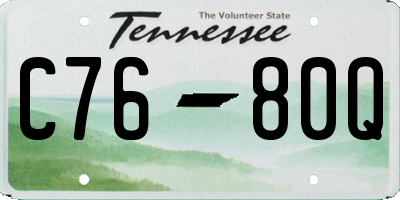 TN license plate C7680Q