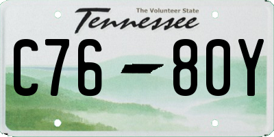 TN license plate C7680Y