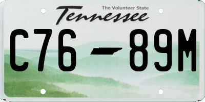 TN license plate C7689M