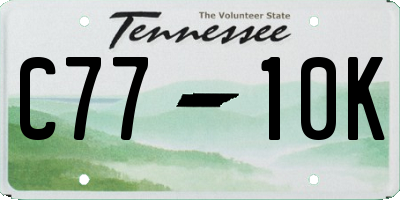 TN license plate C7710K