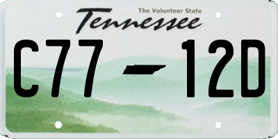 TN license plate C7712D