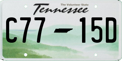 TN license plate C7715D