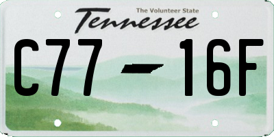 TN license plate C7716F