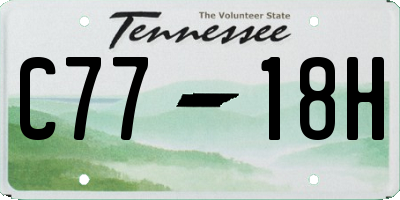 TN license plate C7718H